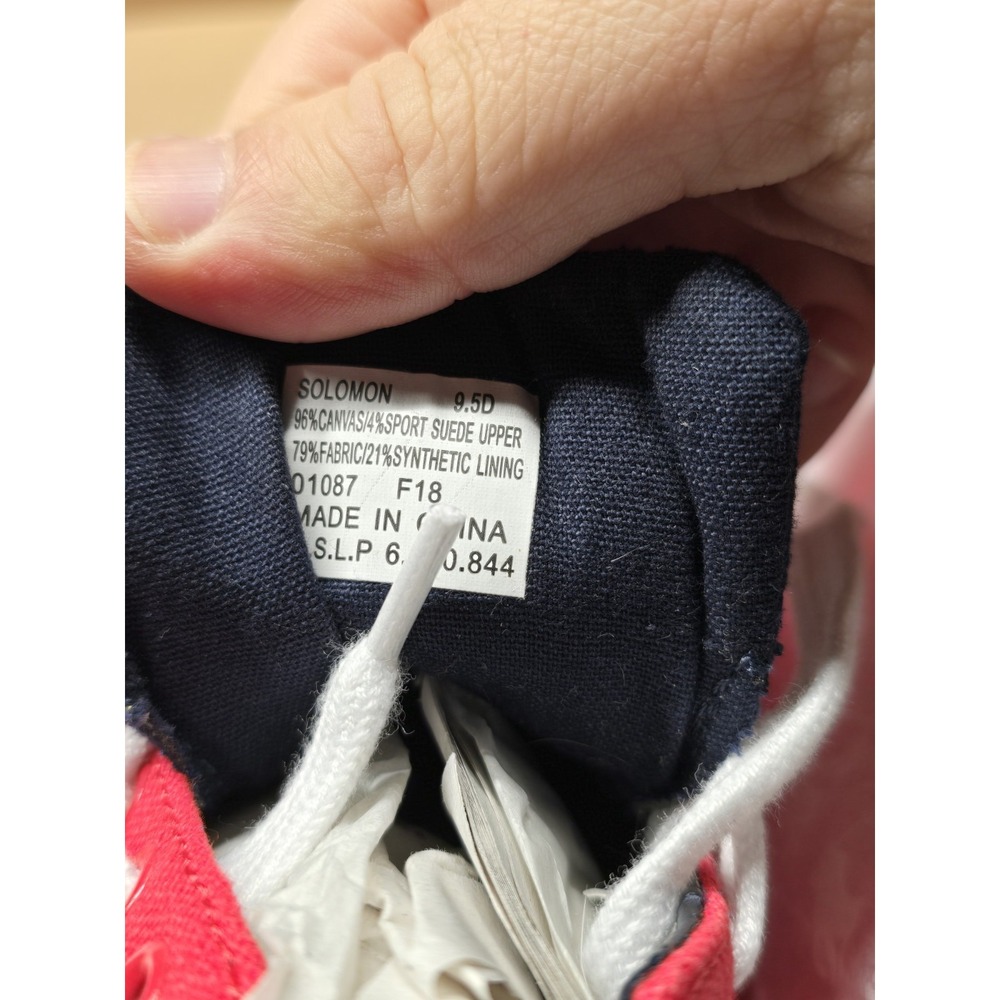 New Polo Ralph Lauren Solomon Downhill Ski Patch Canvas Sneakers‎ Mens 9.5 Red - Picture 10 of 12